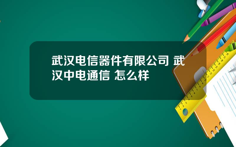 武汉电信器件有限公司 武汉中电通信 怎么样